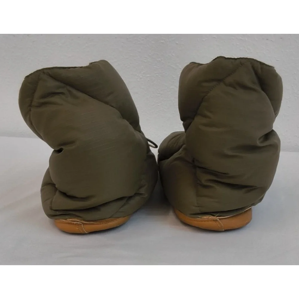 Eddie Bauer Goose Down Puffy Camp Slippers Men's XL Green Indoor/Outdoor #W5444